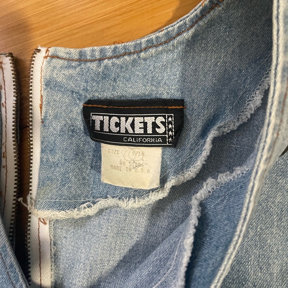 Vintage Tickets California Women’s Overalls, Size 9/10, Made in USA